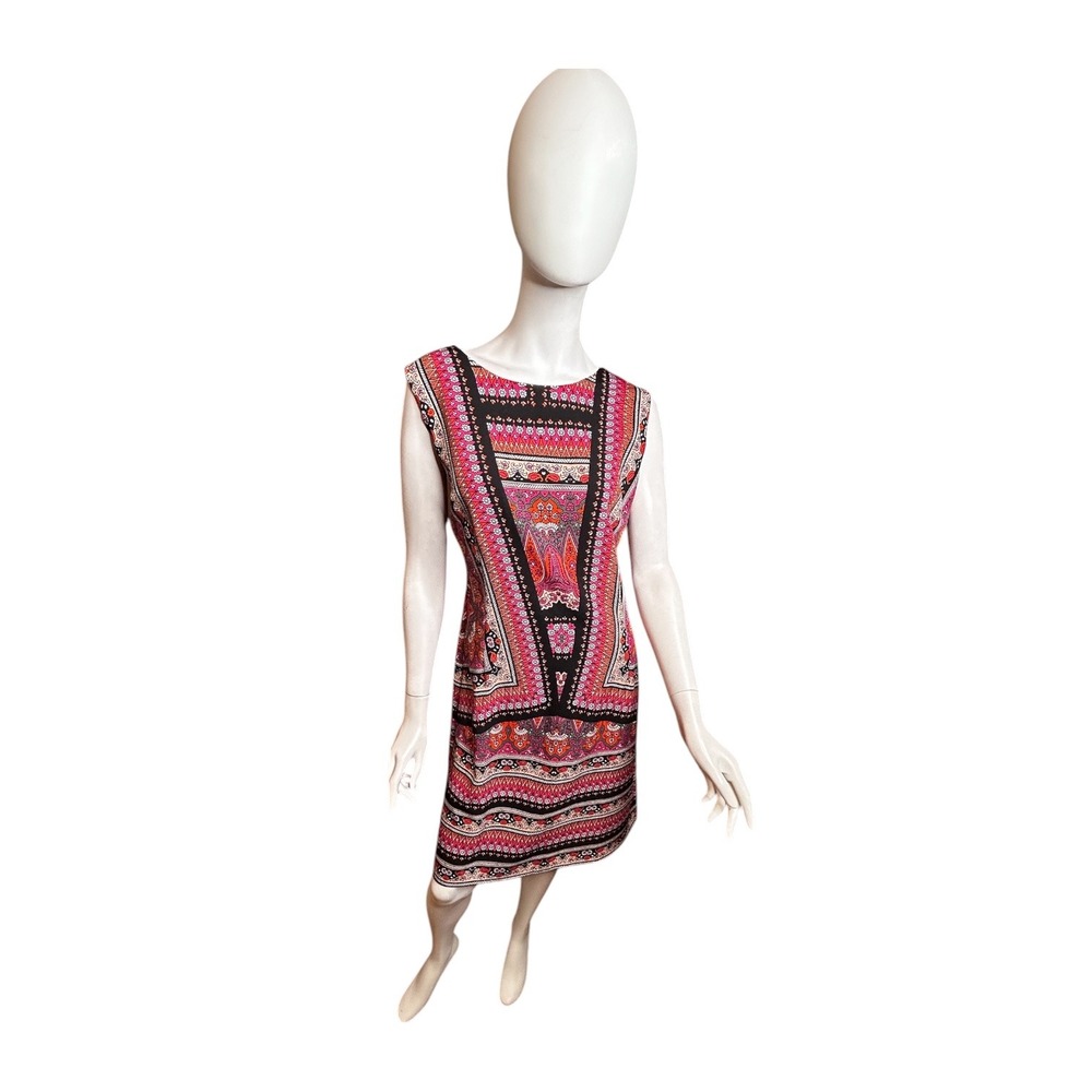 ILE New York 14 Sheath Dress Paisley Pink Black White